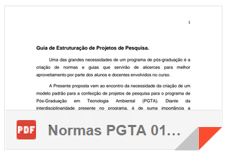 Normas PGTA 01 - Estruturação de projetos de pesquisa